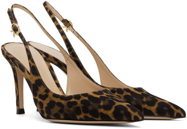 Tenisky a topánky Gianvito Rossi Leopard Print Suede Slingback Pumps Hnedá | G95433-85RIC-CMD, 3
