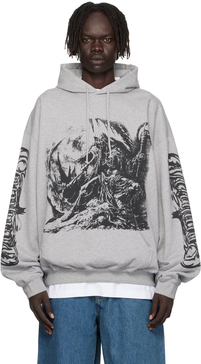 Mikina VETEMENTS Vetements Goth Oversized Hoodie Šedá | UH76HD800G