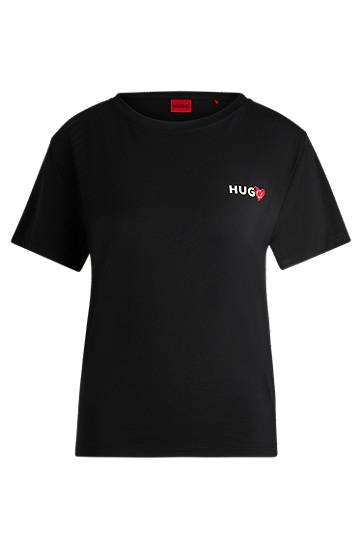 Tričko BOSS HUGO Pyjama T-Shirt with Logo Print Čierna | 50534300