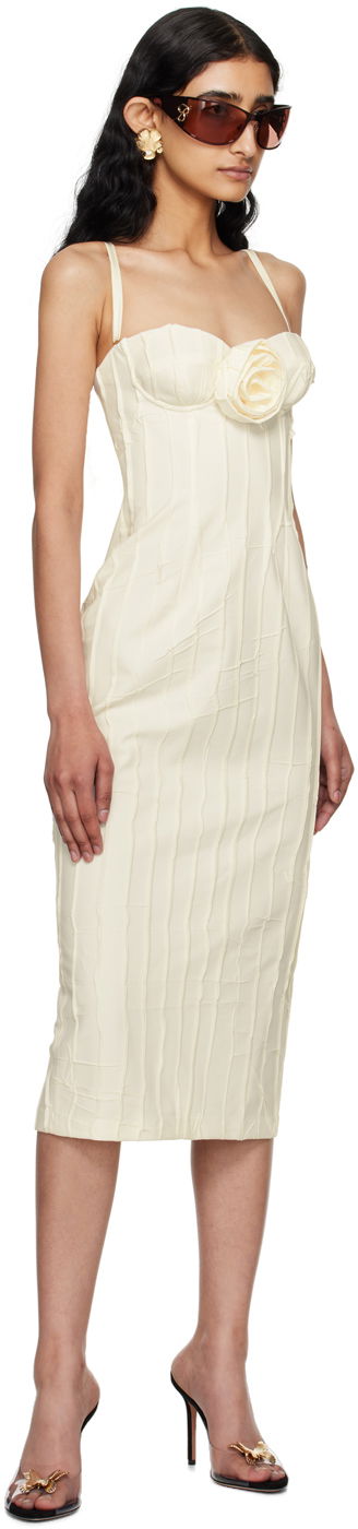 Šaty Blumarine Blumarine Floral Midi Dress Béžová | P444A122A, 3