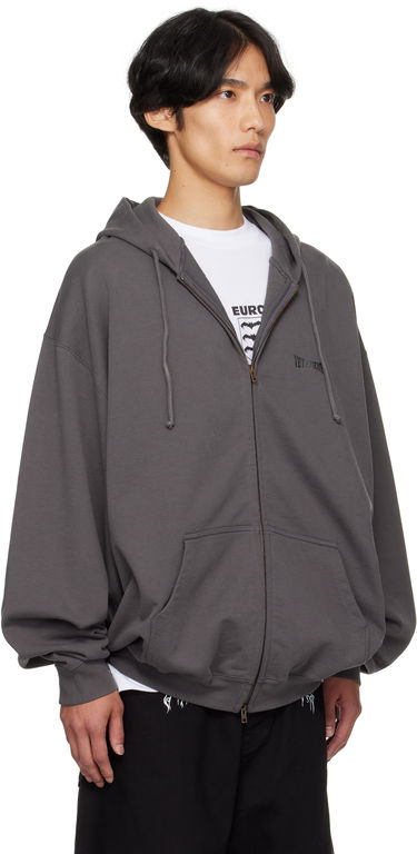 Mikina VETEMENTS Vetements Oversized Zip-Up Hoodie Šedá | UH76ZU160M, 4