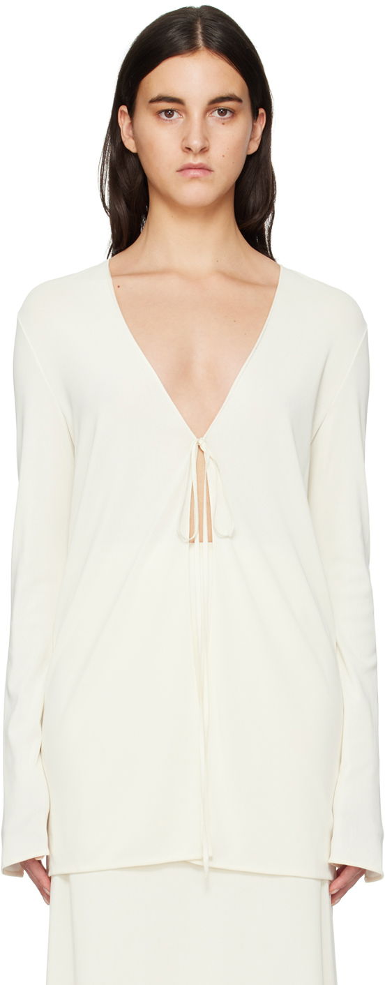 Tie Front V-Neck Blouse