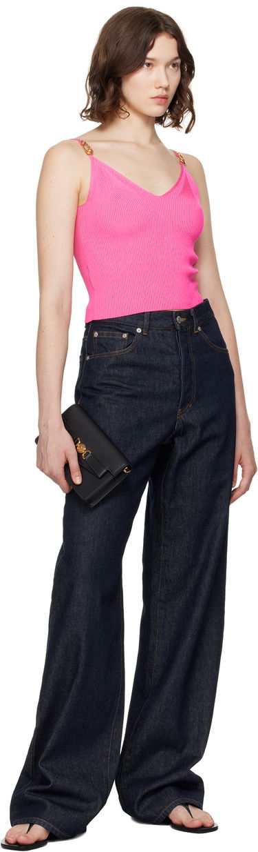 Tielko Versace Versace Safety Pin Knit Crop Camisole Ružová | 1017770_1A12699, 3