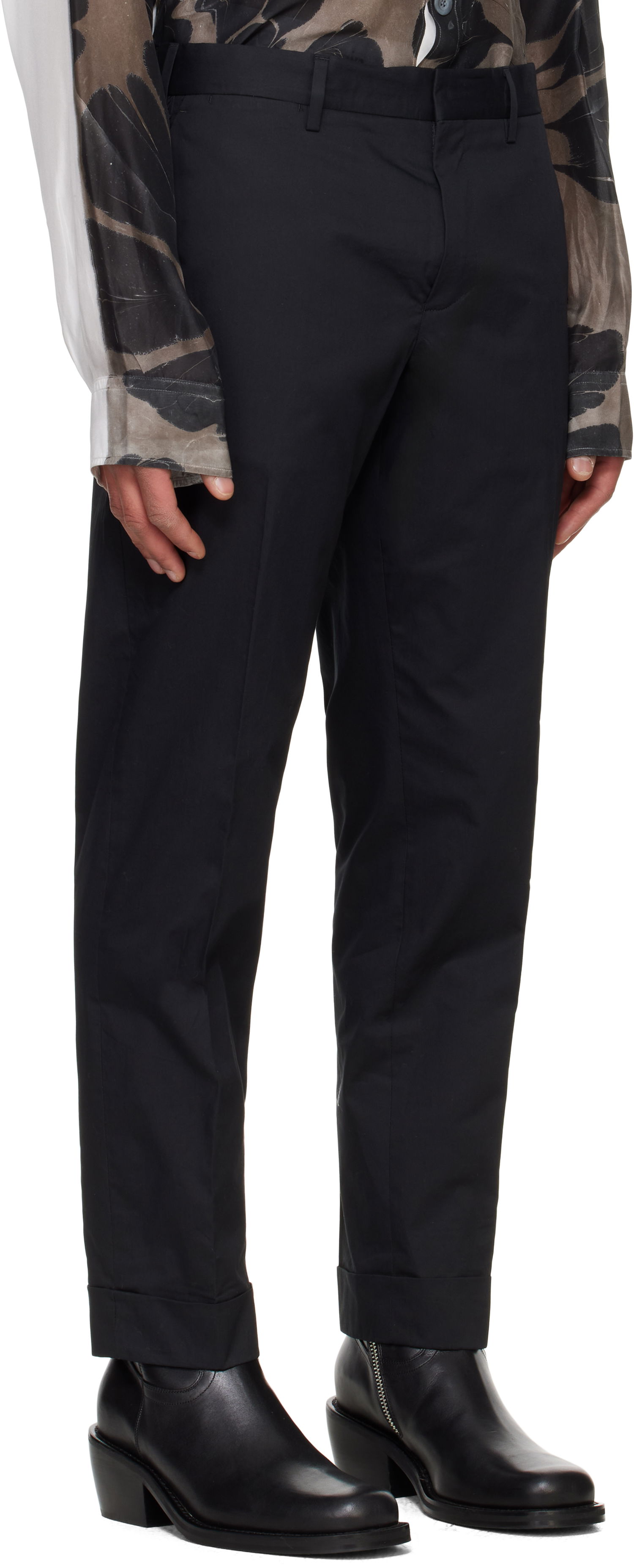 Nohavice Dries Van Noten Dries Van Noten Cuffed Trousers Čierna | 251-020904-1147, 1
