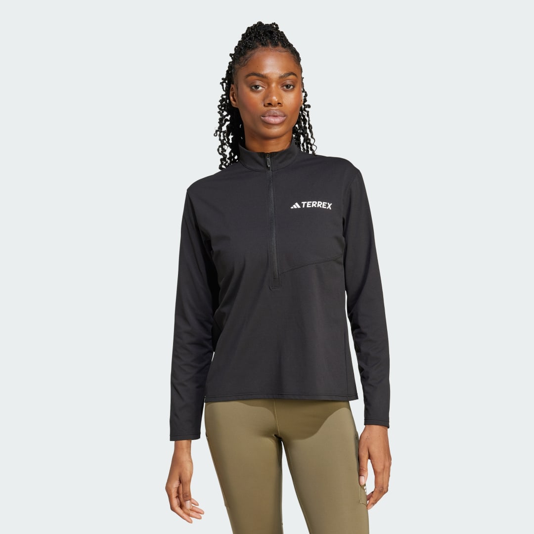 Mikina adidas Performance Terrex Multi Climacool 1/2 Zip Long Sleeve Top Čierna | JF4185, 0