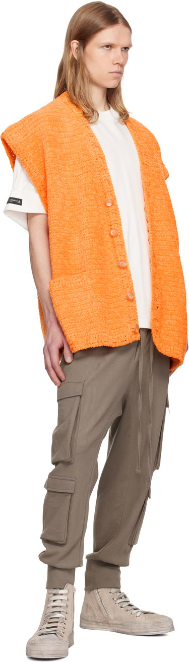 Sveter Mastermind WORLD MASTERMIND WORLD Crochet Vest Oranžová | MW25S14-KN002-014, 3