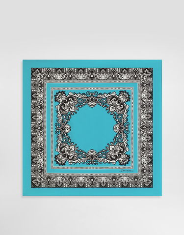 Šál Dolce & Gabbana Dolce & Gabbana Silk Print Scarf Tyrkysová | GQ348EG0TIHHT5IK, 0