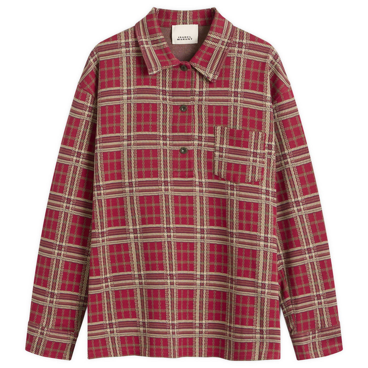 Košeľa ISABEL MARANT Isabel Marant Bruna Check Shirt, Size Medium Červená | 25HCH0261FA-C4K01I-70RD, 0