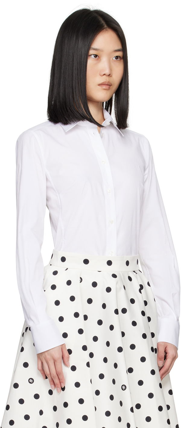 White Spread Collar Shirt