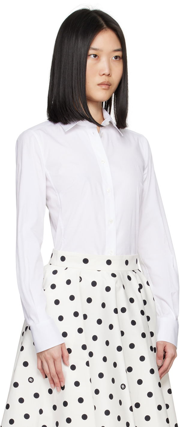 Košeľa Dolce & Gabbana White Spread Collar Shirt Biela | F5G19T FUEEE, 1