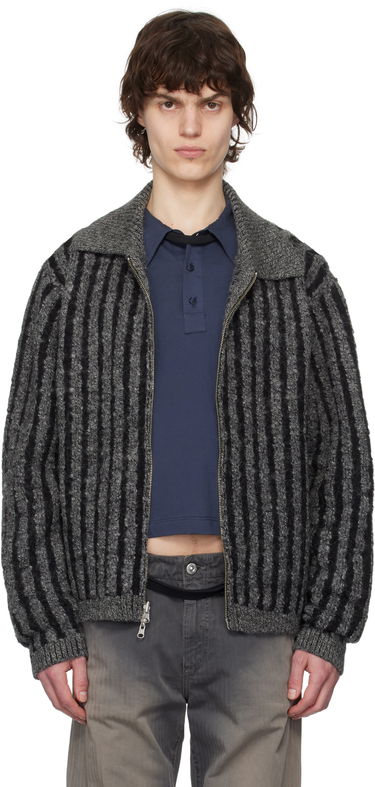 Sveter Eckhaus Latta Eckhaus Latta Duo Reversible Striped Jacket Šedá | 8056-EL-PS25-C - CONCRETE, 0