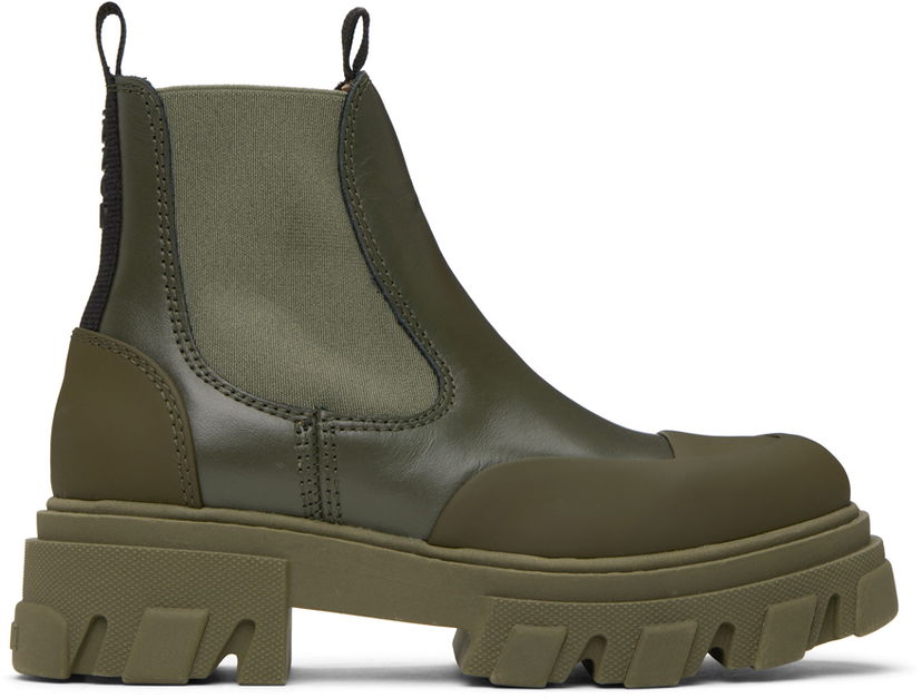 Tenisky a topánky GANNI GANNI Cleated Low Chelsea Boots Zelené | S2236