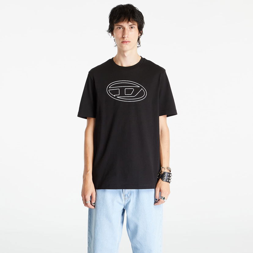 Tričko Diesel T-Just-Bigoval Short Sleeve T-Shirt Čierna | A03789_0BEAF Black