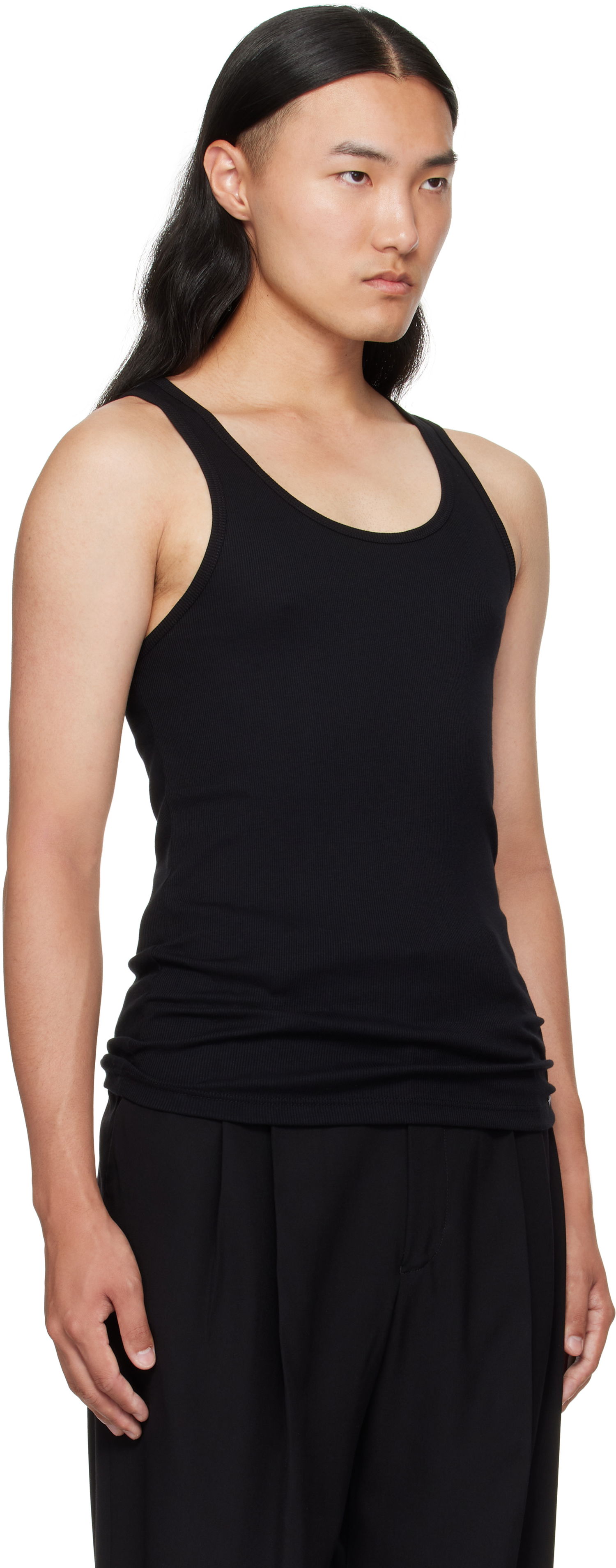 Tielko Tom Ford TOM FORD Cotton & Modal Rib Tank Top Čierna | T4D101210, 1