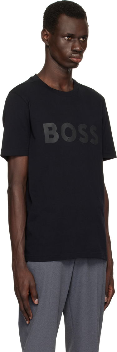 Tričko BOSS Cotton-Jersey Large Logo T-Shirt Čierna | 50530990, 1