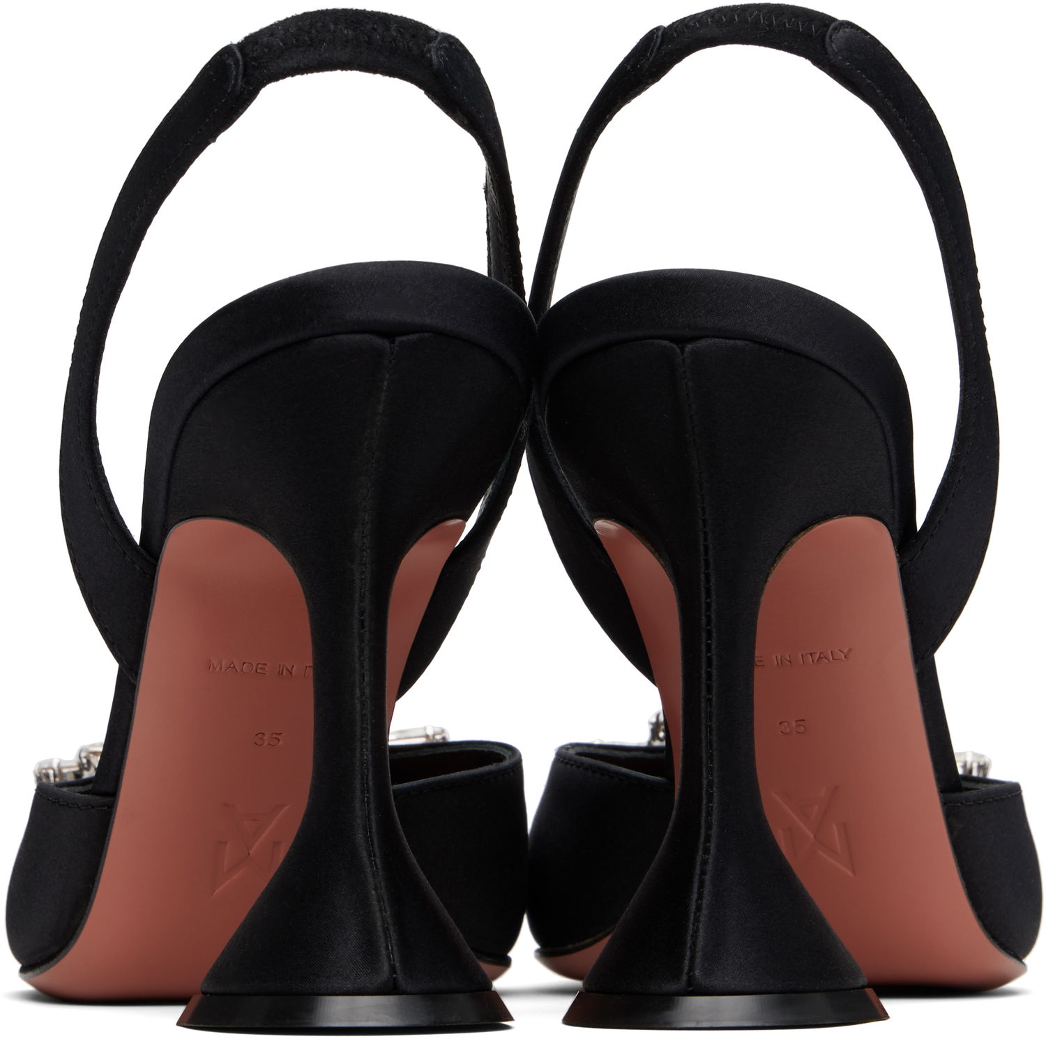 Tenisky a topánky Amina Muaddi Amina Muaddi Begum Slingback Heels Čierna | BEGUM SLING SATIN, 1