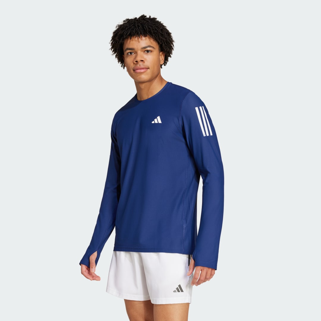 Tričko adidas Performance Own the Run Long Sleeve Running Tee Modrá | IM5412, 0
