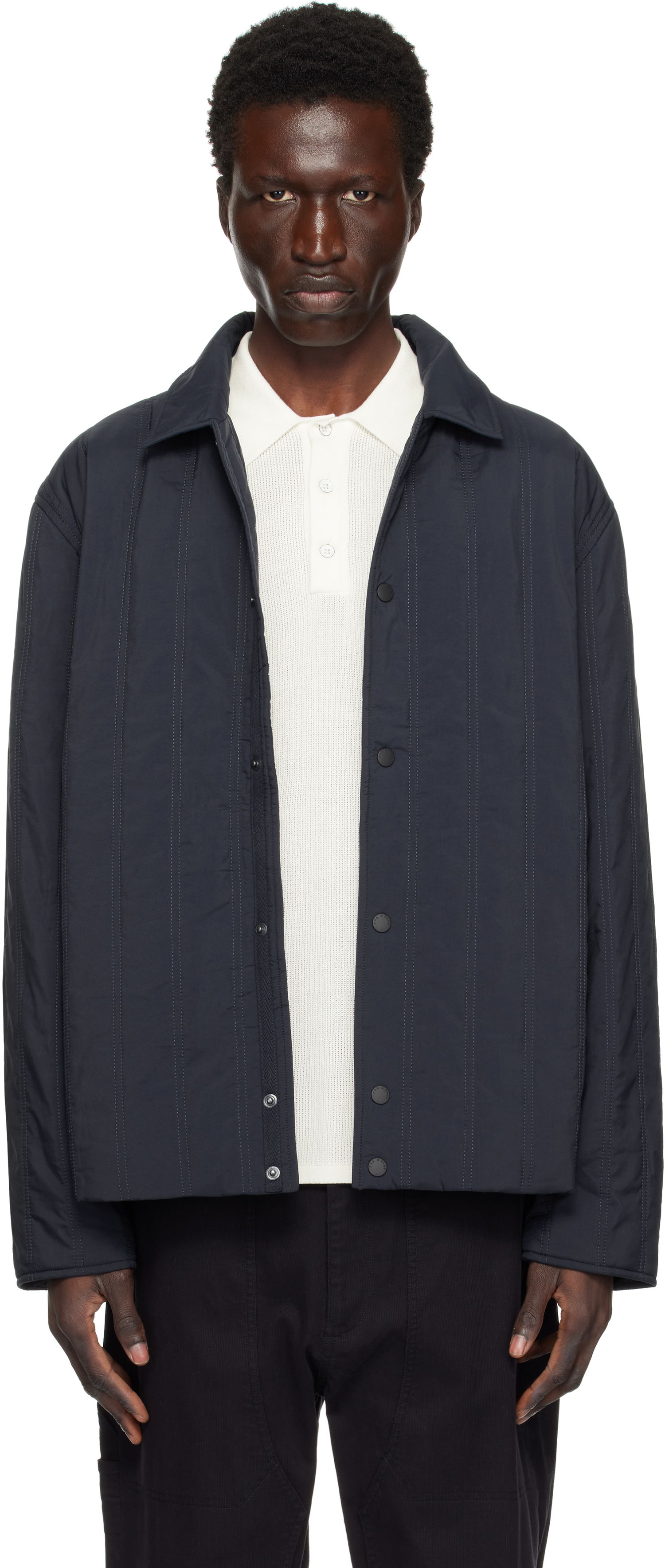 Bunda rag & bone Maxwell Quilted Button-Up Jacket Čierna | MBW24H2007XWML, 0