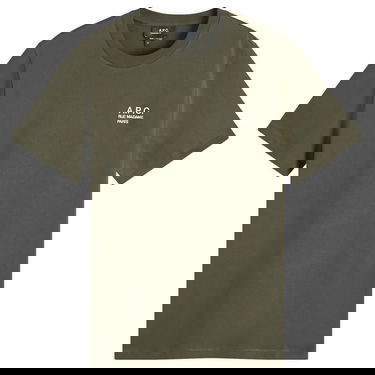 Tričko A.P.C. Logo T-Shirt Military Khaki/Ecru, Size Large Zelené | COHBU-M26388-TJK, 1