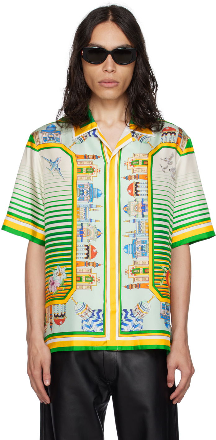 Košeľa Casablanca Printed Shirt Rôznofarebný | U-MF23-SH-003-11 SILK TWILL CITY, 0
