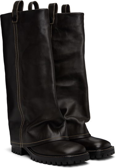 Trenčkot Acne Studios Acne Studios Leather Slouch Boots Čierna | BD0339-, 3