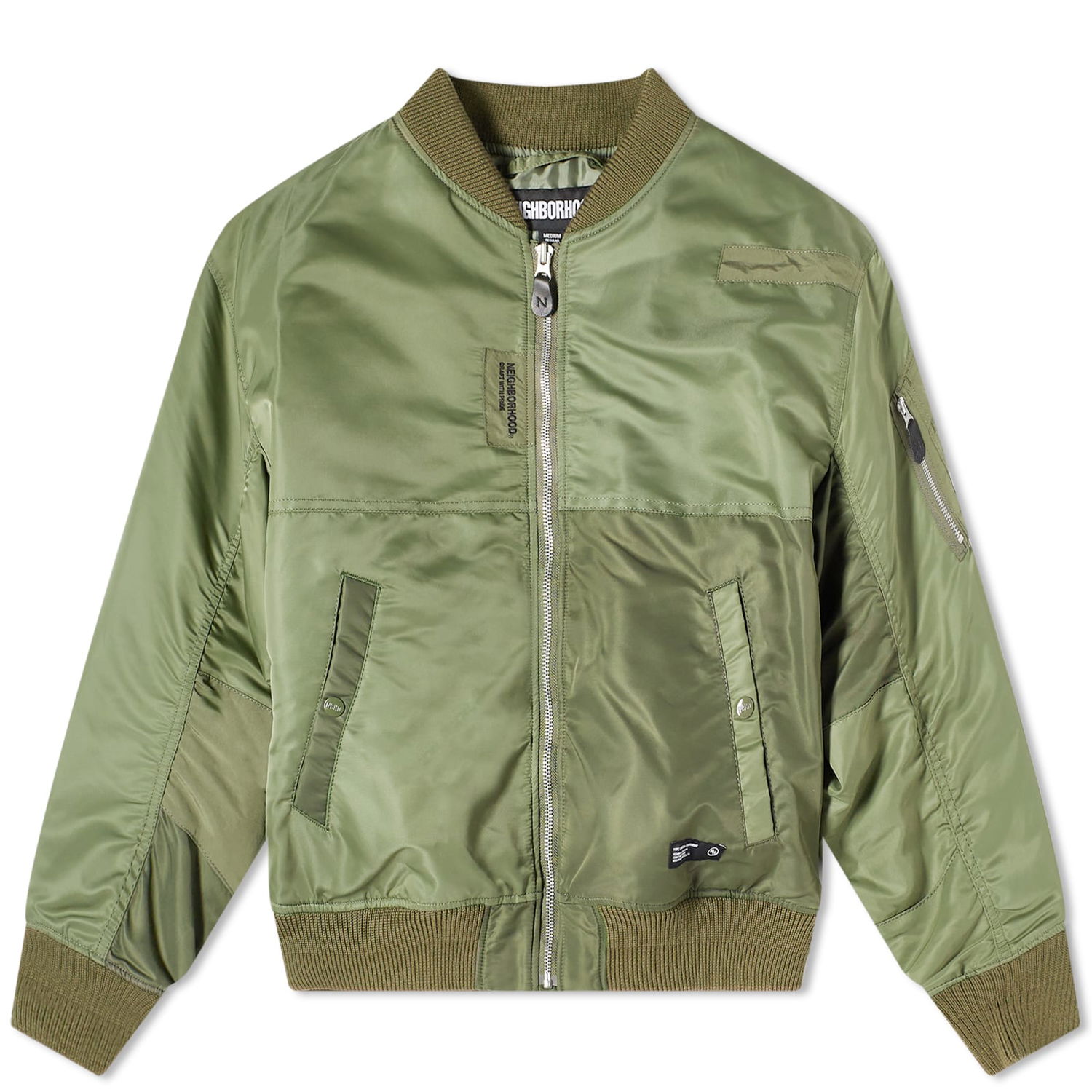 Bunda Neighborhood MA-1 Flight Jacket Zelené | 232SPNH-JKM03-OD, 0