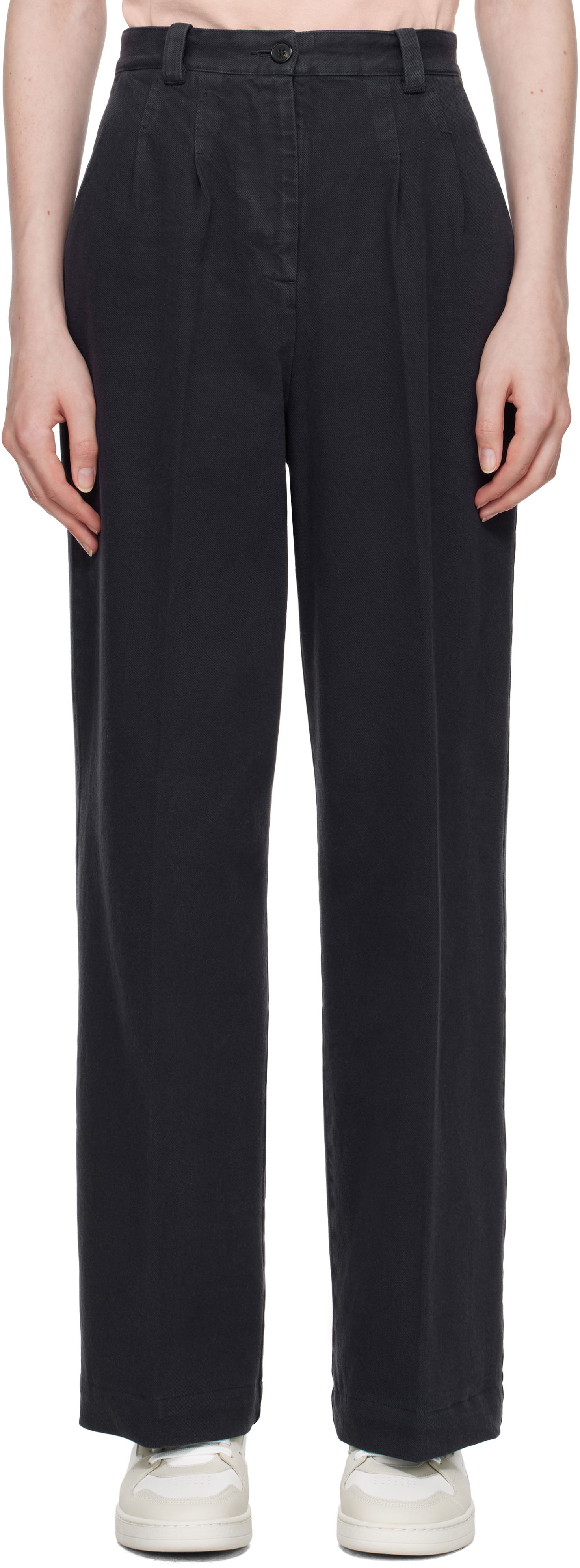Nohavice A.P.C. A.P.C. Tressie Wide-Leg Trousers Čierna | COGZV-F08398, 0
