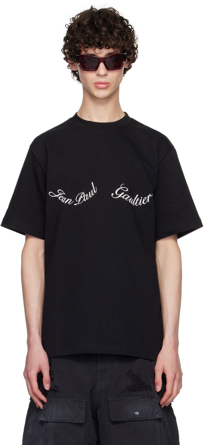 Tričko Jean Paul Gaultier Jean Paul Gaultier Large Logo T-Shirt Čierna | 24/30-F-TS083I-J055-0001, 0