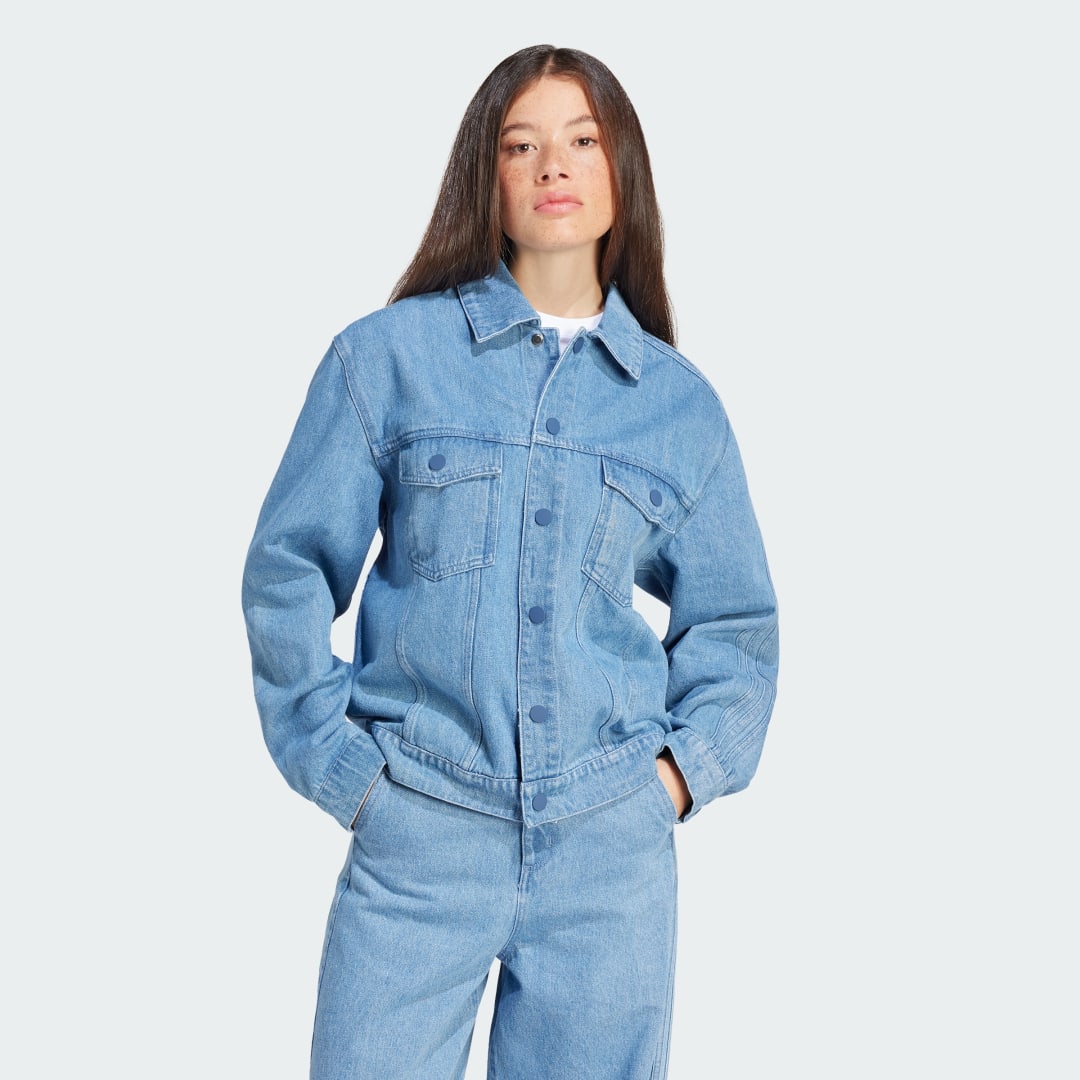 Bunda adidas Originals KSENIASCHNAIDER 3-Stripes Modrá | IS1742, 0