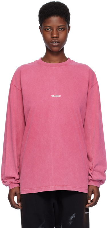 Tričko We11done We11done Vintage Long Sleeve T-Shirt Ružová | WD-TT0-24-722-U-PK, 0