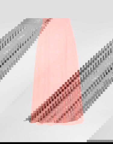 Sukňa Dolce & Gabbana Dolce & Gabbana Silk Jacquard Calf-Length Circle Skirt with DG Logo Ružová | F4CSOTFJ1JOF0473, 0