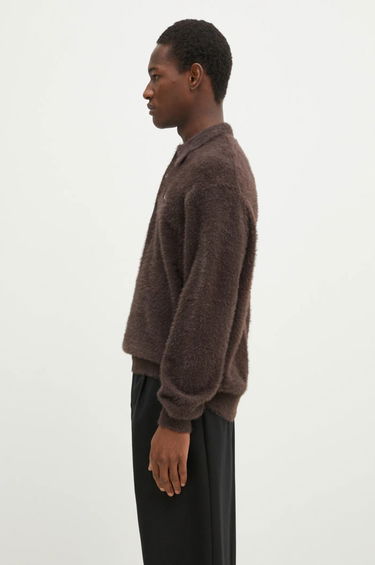 Sveter thisisneverthat thisisneverthat SCT-Logo Shaggy Knit Polo Hnedá | TN243KKNPK08, 1