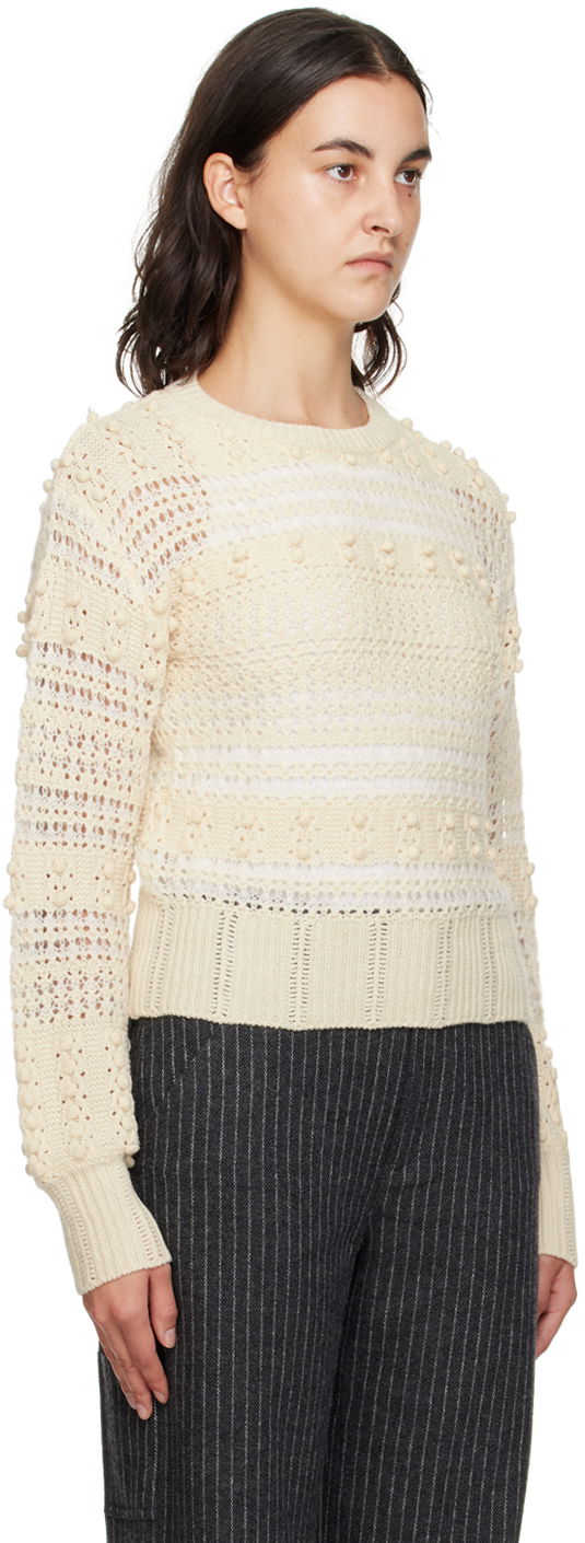 Sveter rag & bone Striped Crocheted Sweater Béžová | WAS23F046LV46, 1