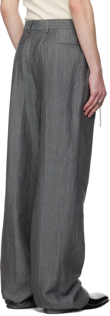 Nohavice Dries Van Noten Dries Van Noten Linen Straight-Leg Trousers Šedá | 251-020914-1307, 2