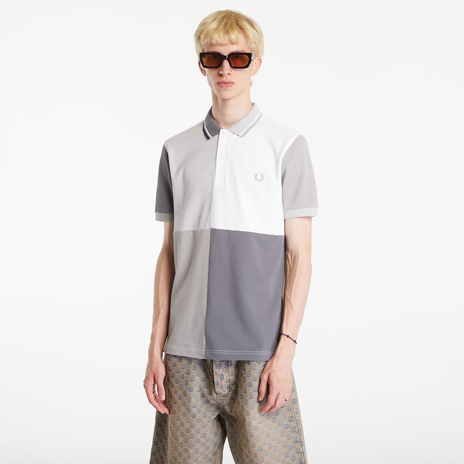Polo tričko Fred Perry Beams Grid Design Fp Polo T-Shirt White Biela | SM7187 100, 0