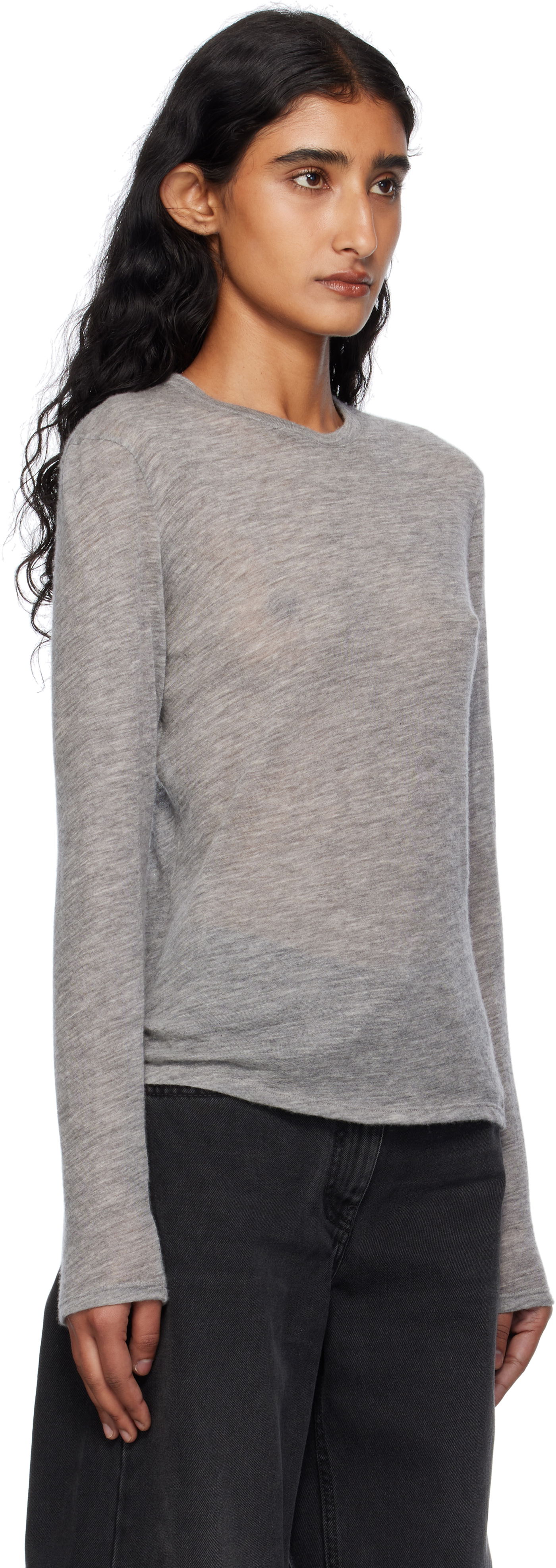Sveter The Row The Row Iverness Long Sleeve Sweater Šedá | 5590-K52, 1