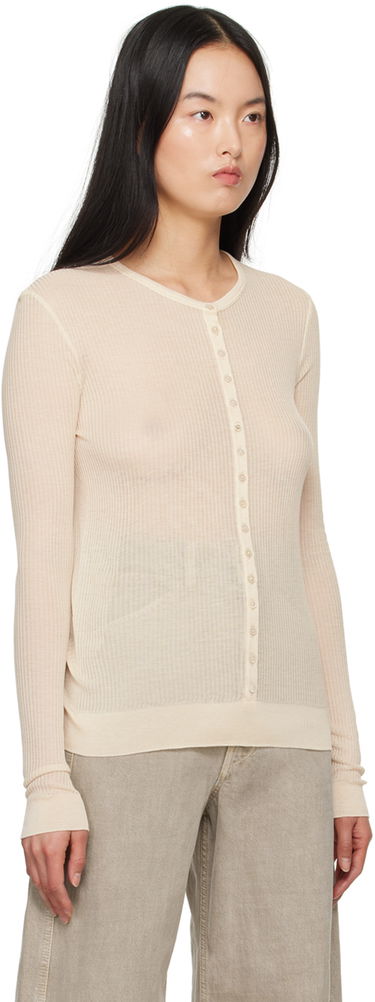 Sveter LEMAIRE Women's Seamless Button Cardigan Béžová | TO1157 LK1017, 3