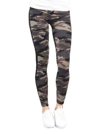 Nohavice a džínsy Urban Classics Ladies Camo Stripe Leggings Šedá | TB1530 Grey