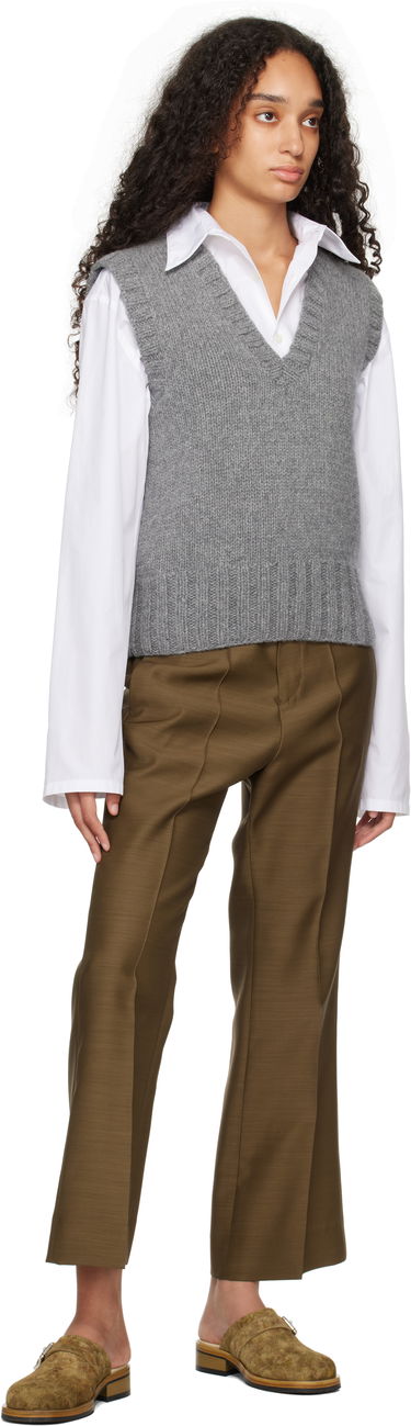 Sveter YMC Heidi Knit Vest Šedá | Q8XAO, 3