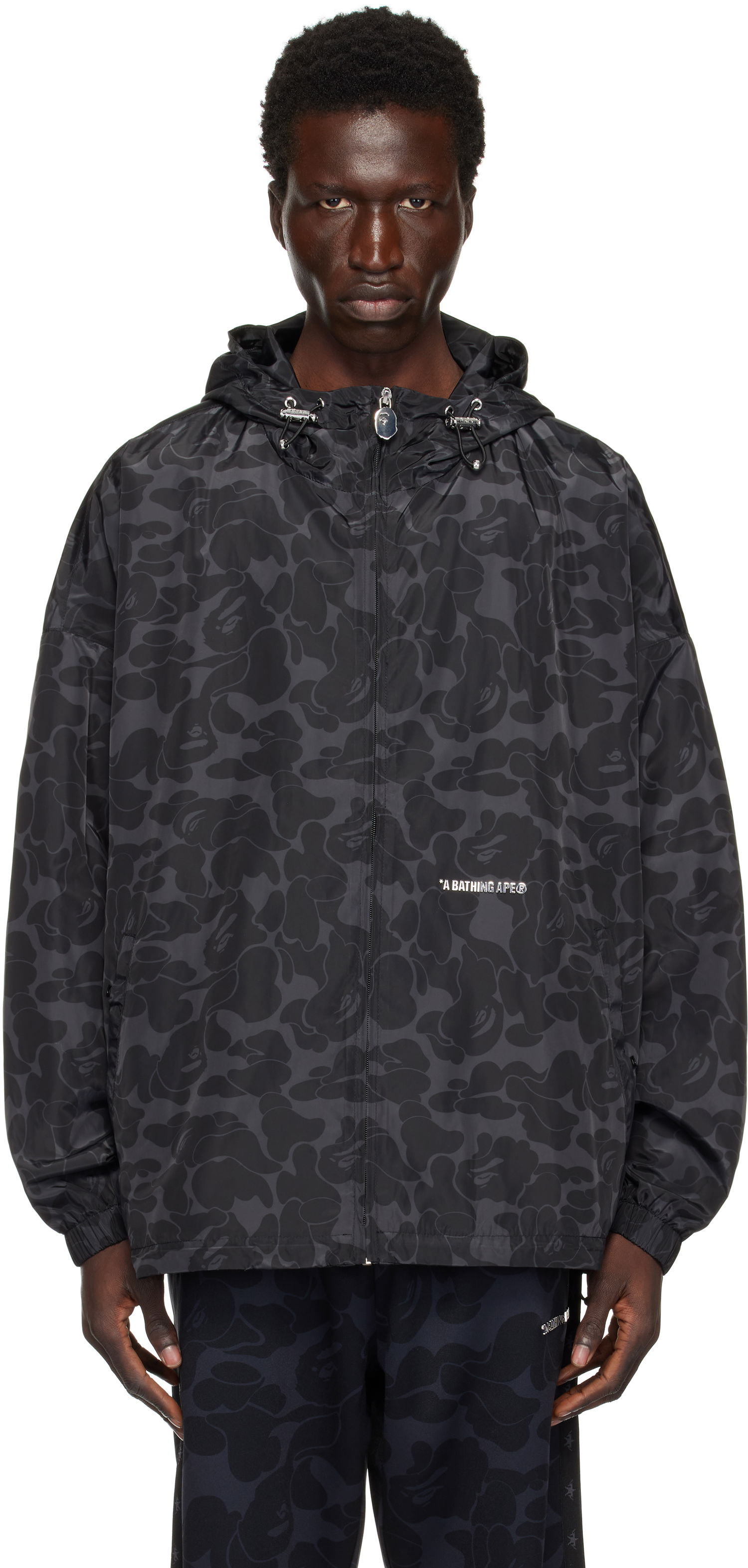 Vetrovka BAPE Hooded Camo Print Jacket Čierna | 0ZXLJMX40301NBKX, 0