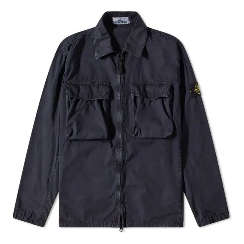 Košeľa Stone Island Brushed Cotton Shirt Jacket Modrá | 7615114WN-V0120