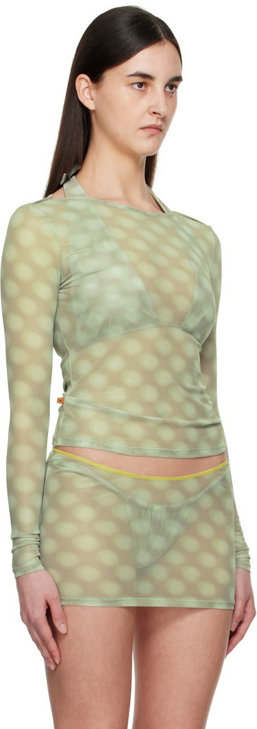 Súprava Miaou Miaou Amelia Semi-Sheer Long Sleeve T-Shirt Zelené | 7183PM2MBD, 1