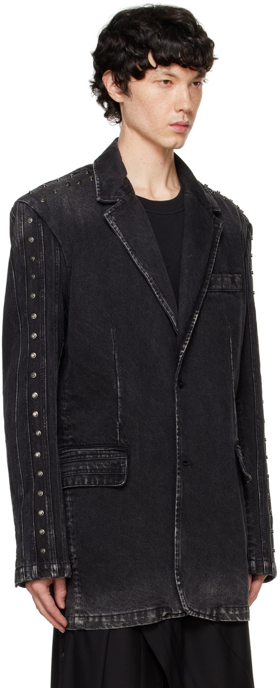 Bunda Feng Chen Wang Feng Chen Wang Paneled Denim Blazer Čierna | FUF18JK26, 1