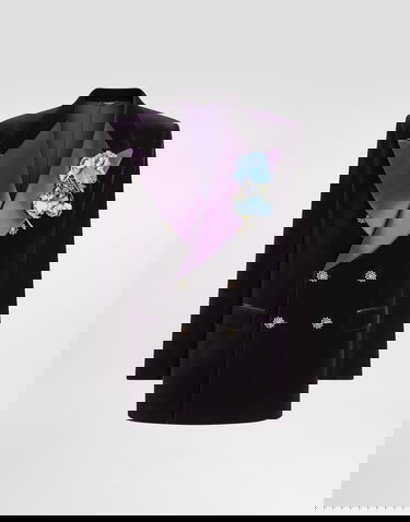 Bunda Dolce & Gabbana Sicilia Double-breasted Smooth Velvet Jacket Fialová | G2VO3ZFUVG7B0324, 0