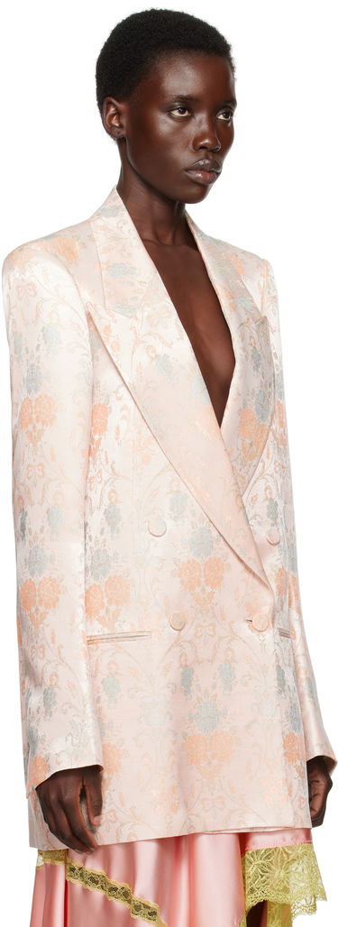 Kabáty Dries Van Noten Dries Van Noten Floral Jacquard Double-Breasted Blazer Ružová | 251-010409-1540, 1