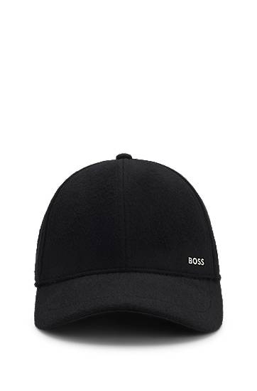 Šiltovka BOSS Wool-silk cap with twill lining Čierna | 50550616