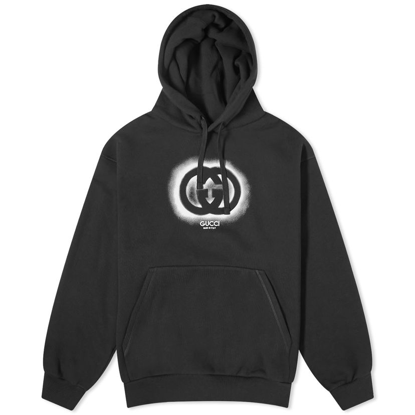 Mikina Gucci Interlocking Logo Hoodie Čierna | 770839-XJF65-1152