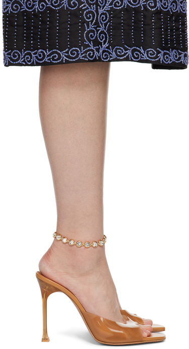Náramok Amina Muaddi Muaddi Silver Tennis Chain Anklet Metalická | TENNIS ANKLET, 3