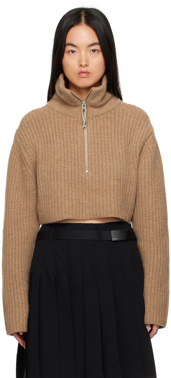 Sveter Eytys Kylo Cropped Half-Zip Sweater Hnedá | A239002, 0