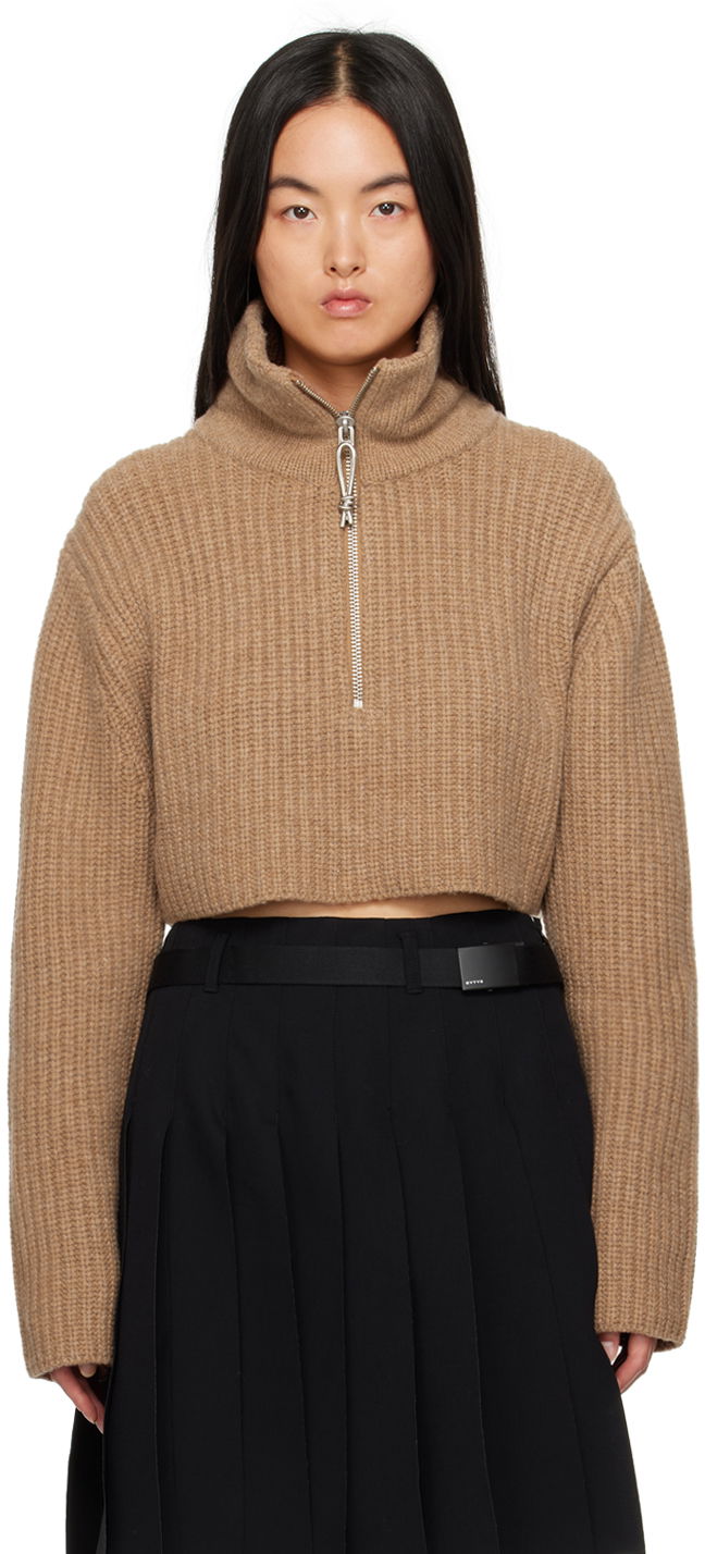 Sveter Eytys Kylo Cropped Half-Zip Sweater Hnedá | A239002